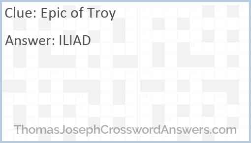 Epic of Troy Answer