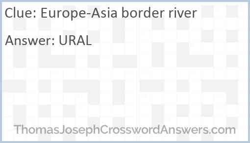 Europe-Asia border river Answer
