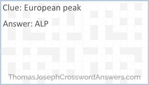 European peak Answer