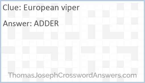 European viper Answer