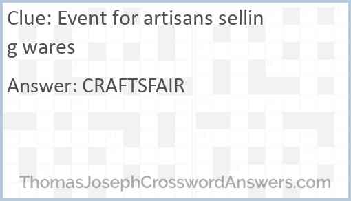 Event for artisans selling wares Answer
