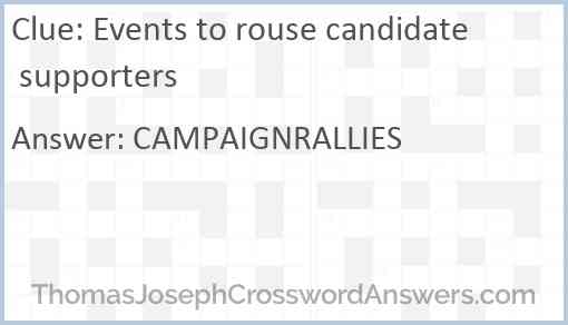 Events to rouse candidate supporters Answer