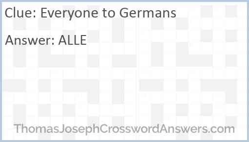 Everyone to Germans Answer