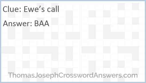 Ewe’s call Answer