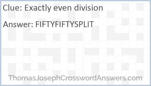 Exactly even division Answer