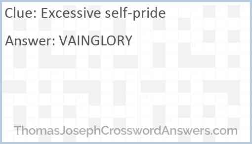 Excessive self-pride Answer