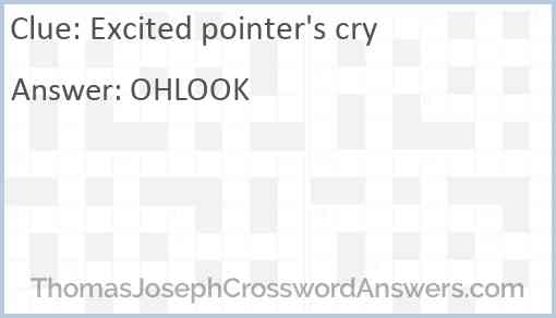 Excited pointer's cry Answer