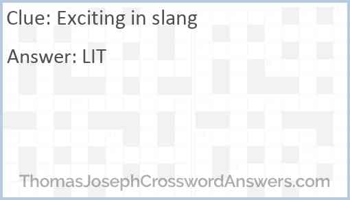 Exciting in slang Answer