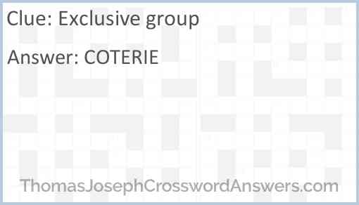 Exclusive group Answer