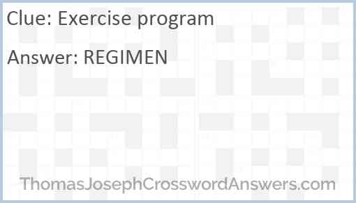 Exercise program Answer
