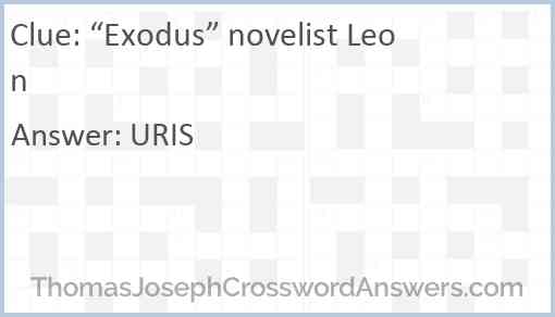 “Exodus” novelist Leon Answer