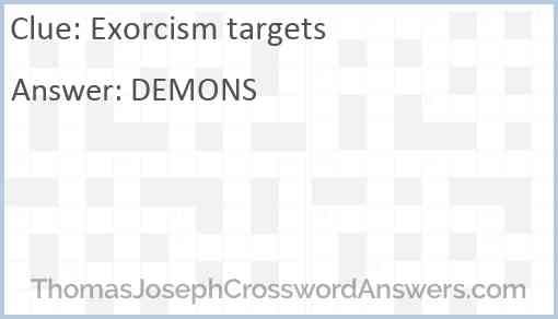 Exorcism targets Answer