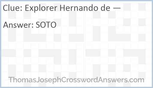 Explorer Hernando de — Answer