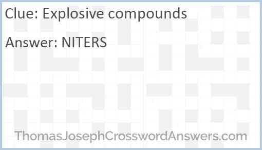Explosive compounds Answer