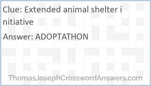 Extended animal shelter initiative Answer