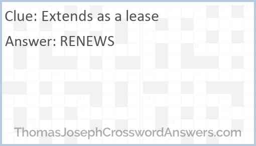 Extends as a lease Answer