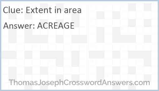 Extent in area Answer
