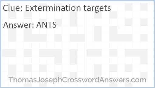 Extermination targets Answer