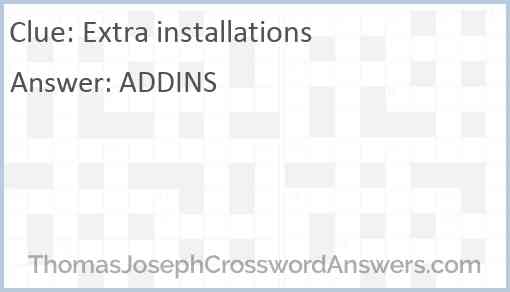 Extra installations Answer
