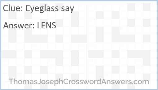 Eyeglass say Answer