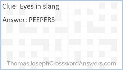 Eyes in slang Answer