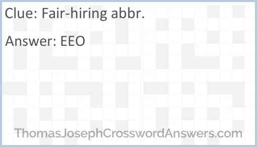 Fair-hiring abbr. Answer