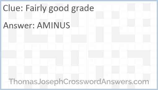 Fairly good grade Answer