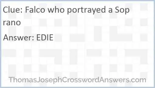 Falco who portrayed a Soprano Answer