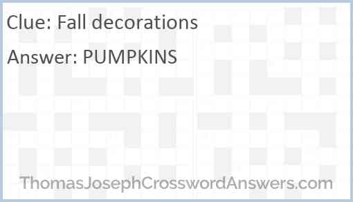 Fall decorations Answer