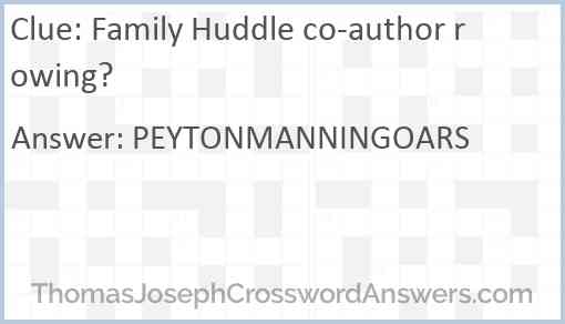 Family Huddle co-author rowing? Answer