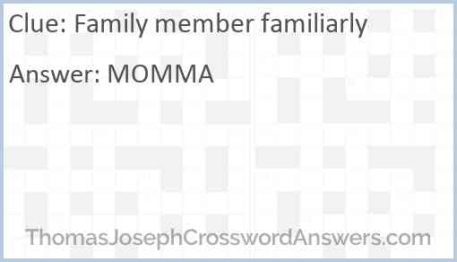 Family member familiarly Answer