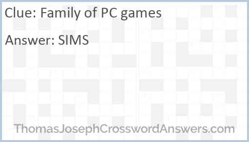 Family of PC games Answer