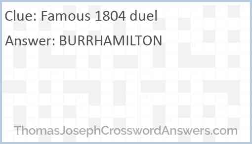 Famous 1804 duel Answer