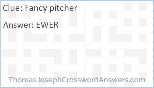 Fancy pitcher Answer