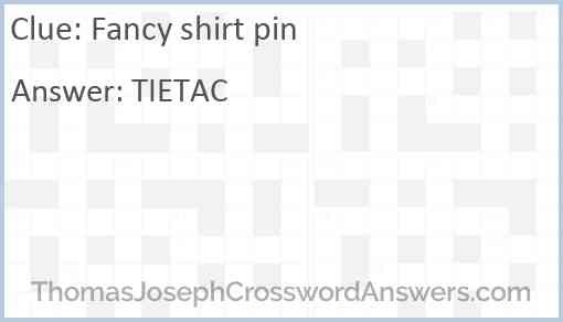Fancy shirt pin Answer