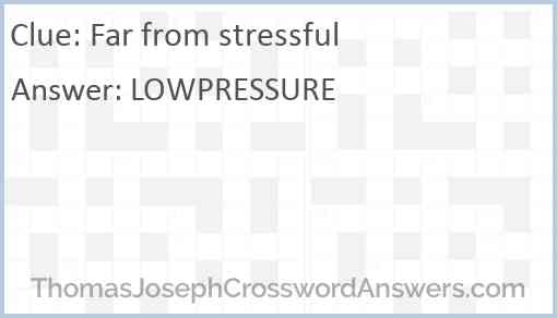 Far from stressful Answer