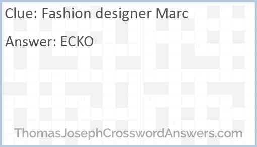 Fashion designer Marc Answer