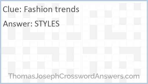 Fashion trends Answer