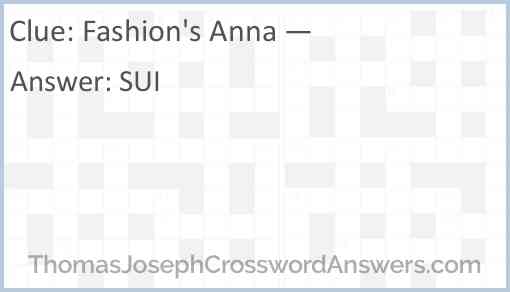 Fashion's Anna — Answer