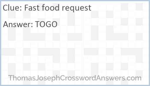 Fast food request Answer
