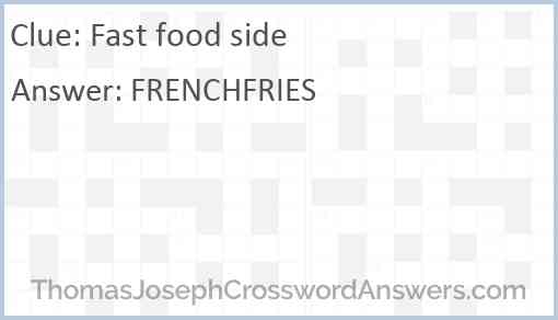 Fast food side Answer
