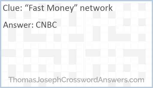 “Fast Money” network Answer