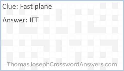 Fast plane Answer
