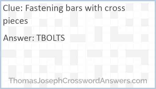 Fastening bars with crosspieces Answer