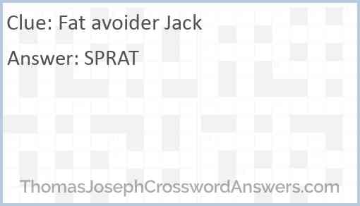 Fat avoider Jack Answer