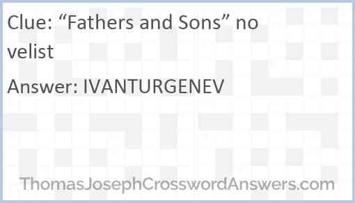 “Fathers and Sons” novelist Answer