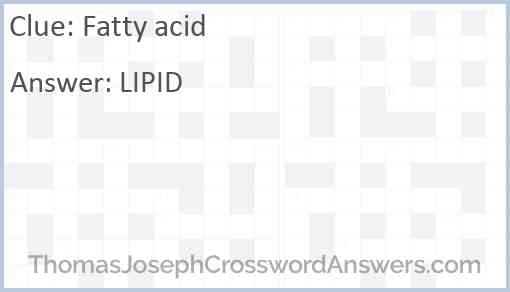 Fatty acid Answer