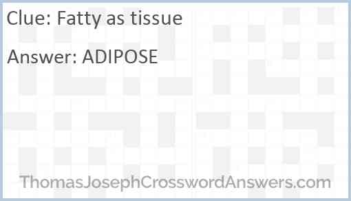 Fatty as tissue Answer