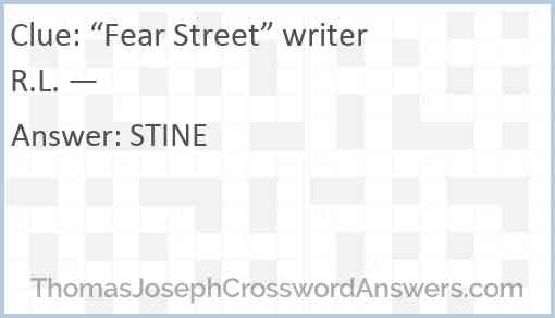 “Fear Street” writer R.L. — Answer