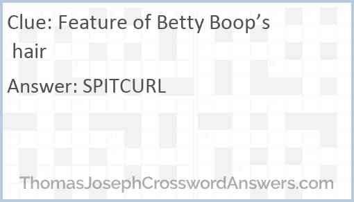 Feature of Betty Boop’s hair Answer